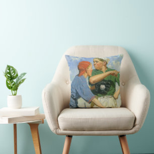 Cojín Decorativo Béisbol Antiguo, Niños, Niños Jugando Deportes