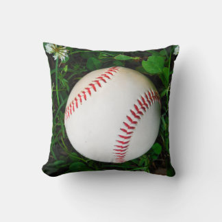 Cojín Decorativo Béisbol blanco con costura roja