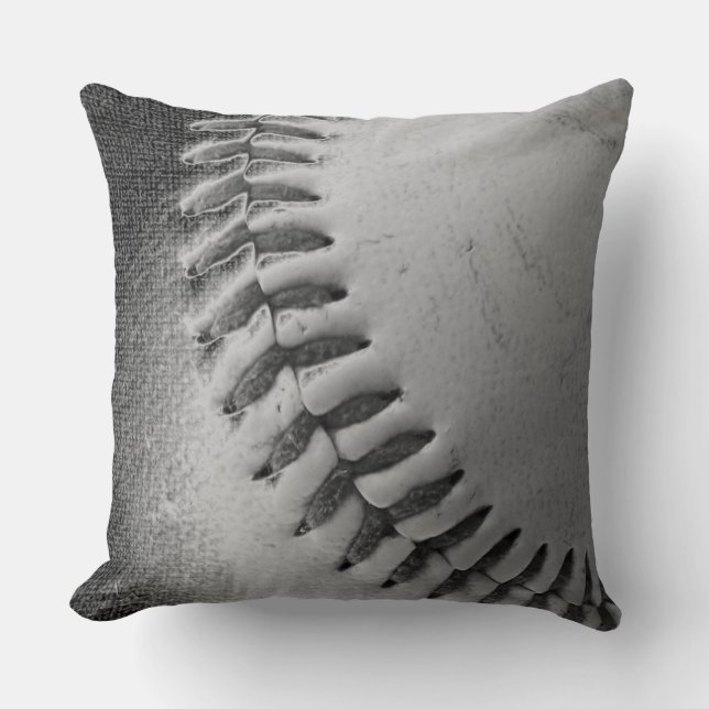 Cojín Decorativo BÉISBOL (blanco y negro) (Anverso)