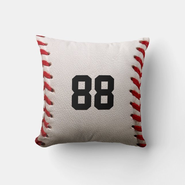 Cojín Decorativo Béisbol con número de Personalizable (Anverso)