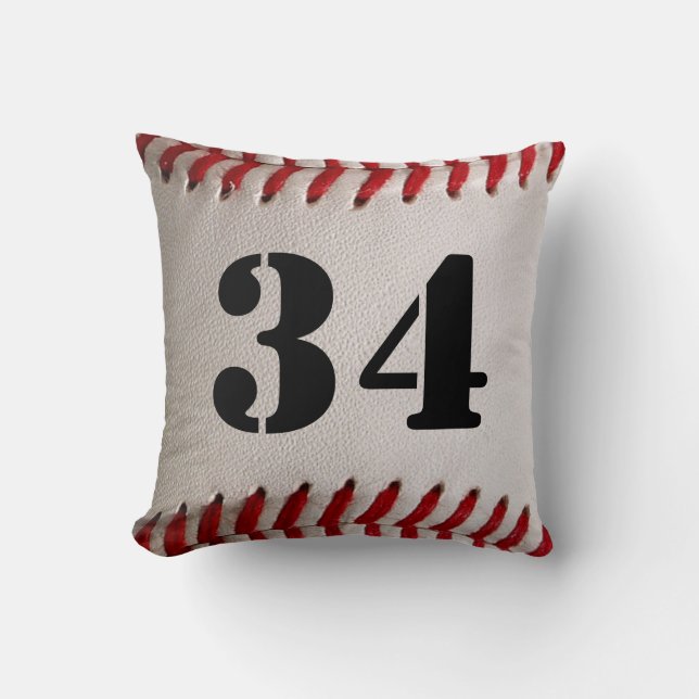 Cojín Decorativo Béisbol con número personalizable (Anverso)