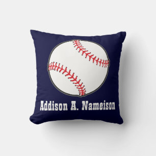 Cojín Decorativo Béisbol de la Armada con nombre azul Deportes Niño