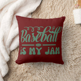 Cojín Decorativo BÉISBOL ES MI Béisbol tipográfico divertido JAM