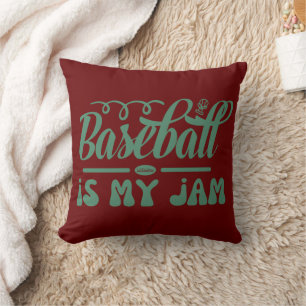 Cojín Decorativo BÉISBOL ES MI Béisbol tipográfico divertido JAM