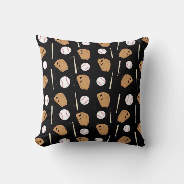 Cojín Decorativo Béisbol: guantes, bolas y batas (Anverso)