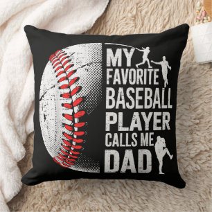 Cojín Decorativo Béisbol Mi Jugador Favorito Me Llama Papá