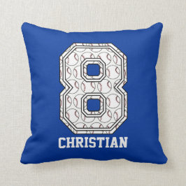 Cojín Decorativo Béisbol personalizado número 8
