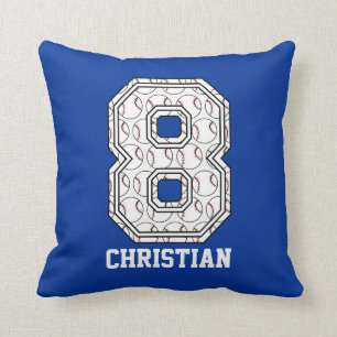 Cojín Decorativo Béisbol personalizado número 8