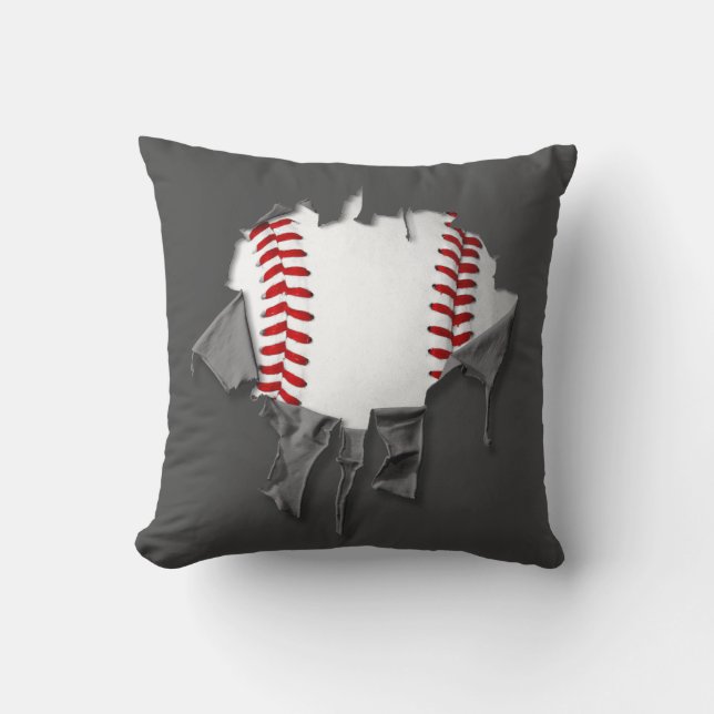 Cojín Decorativo Béisbol rasgado (Anverso)