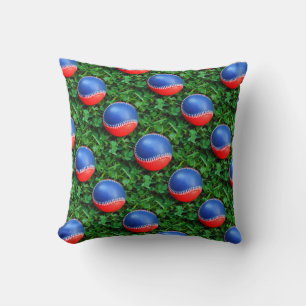 Cojín Decorativo Béisbol rojo blanco y azul