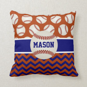 Cojín Decorativo Béisbol rojo de los azules marinos