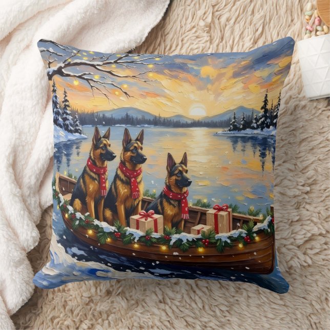 Cojín Decorativo Belgian Shepherd Tervuren Christmas Boat Holiday (Manta)