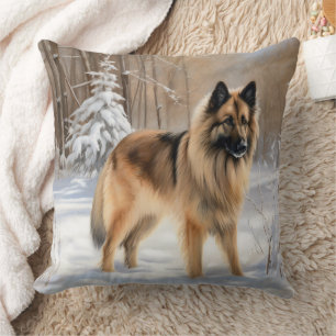 Cojín Decorativo Belgian Tervuren Deja que nieve Navidad