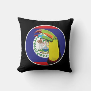 Cojín Decorativo Belice Toucan Belizean National Animal Flag
