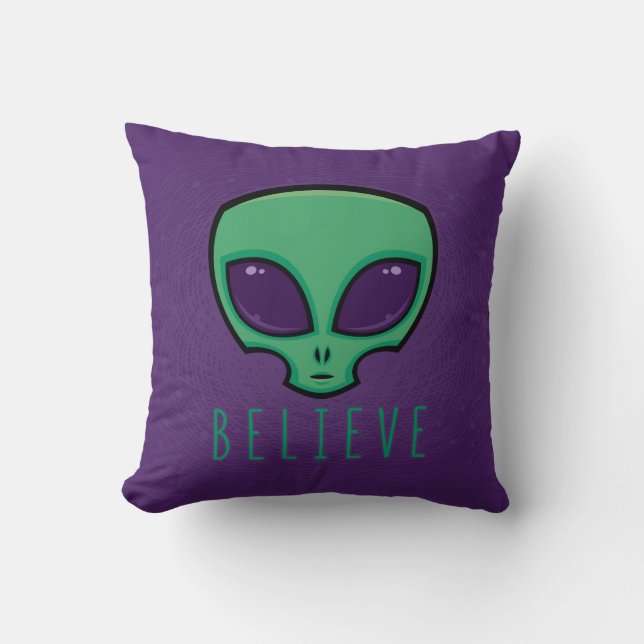 Cojín Decorativo Believe Alien Head (Anverso)