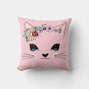Cojín Decorativo Bella cara de gato, regalo de amante de Kitty, gat