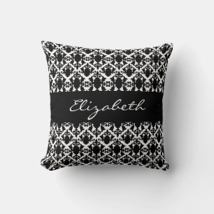 Cojín Decorativo Bella Damasco blanco y negro