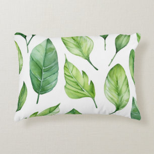 Cojín Decorativo bella impresión con delicadas hojas verdes
