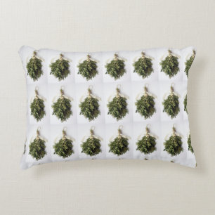 COJÍN DECORATIVO **BELLA NAVIDAD MUÉRDAGO** CON RESPALDO VERDE