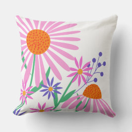 Cojín Decorativo Bellas Daisies nombre personalizado lanzar almohad