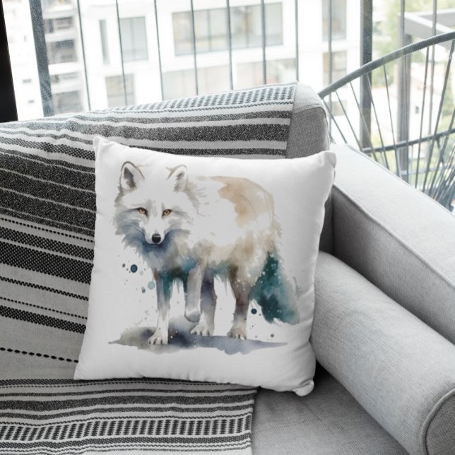 Cojín Decorativo Belleza ártica: Fox de invierno (Subido por el creador)
