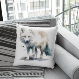 Cojín Decorativo Belleza Ártica: Zorro de Invierno