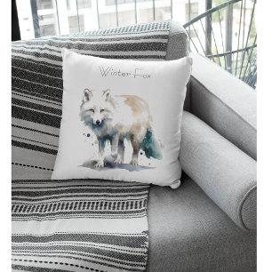 Cojín Decorativo Belleza Ártica: Zorro de Invierno personalizado