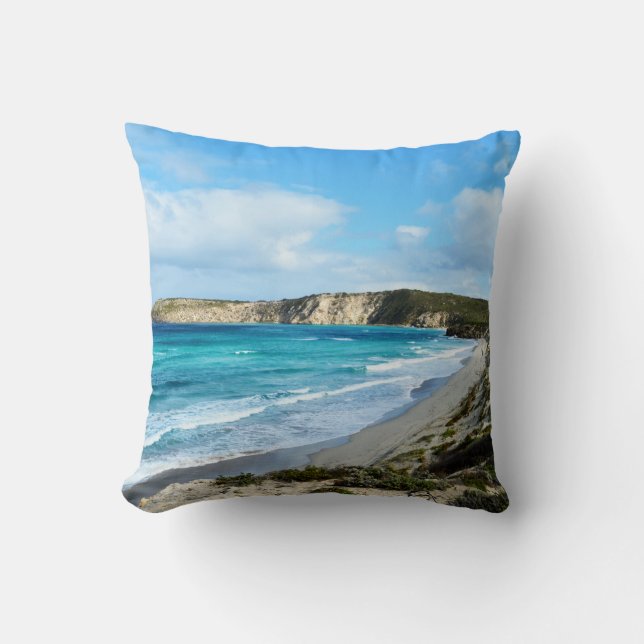 Cojín Decorativo "Belleza capturada: Isla de Kangaroo, línea coster (Anverso)