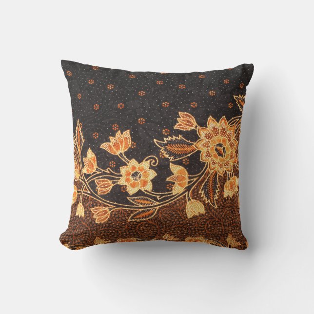 Cojín Decorativo Belleza de arte batik indonesio malasio (Anverso)