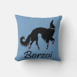 Cojín Decorativo Belleza del Borzoi del ballet en negro