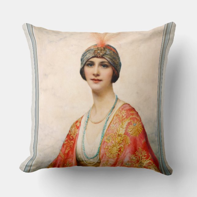 Cojín Decorativo Belleza en el traje oriental de William Wontner (Anverso)