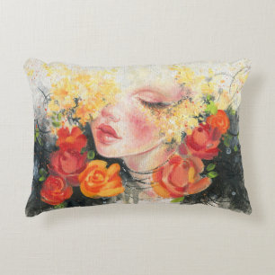 Cojín Decorativo Belleza en flores: elegancia de pintura al óleo