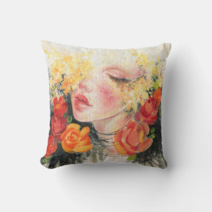 Cojín Decorativo Belleza en flores: elegancia de pintura al óleo