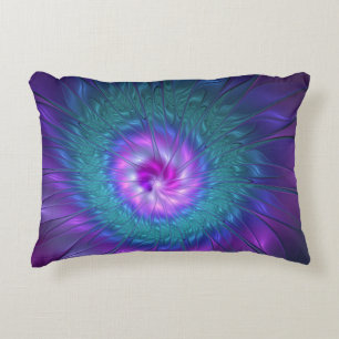 Cojín Decorativo Belleza floral abstracta arte fractal colorido Flo
