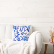 Belleza floral azul y blanca