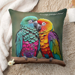Cojín Decorativo "Belleza Natural del Loro"