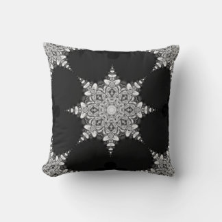 Cojín Decorativo Belleza Negra Mandala Snowflake Cushion