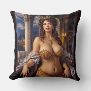 Cojín Decorativo Belleza Opulenta Elegancia Regia Retrato por Xzend