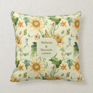 Cojín Decorativo Belleza Rústica Floral de girasol