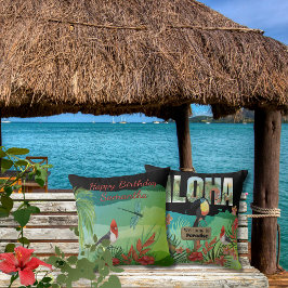 Cojín Decorativo Belleza Tropical Aloha Personalizada de Doble Cara