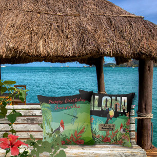 Cojín Decorativo Belleza Tropical Aloha Personalizada de Doble Cara