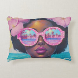 Cojín Decorativo Belleza tropical en tonos rosados