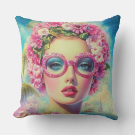 Cojín Decorativo Belleza tropical retro