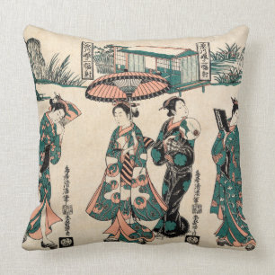 Cojín Decorativo Bellezas de Fukagawa.Tríptico
