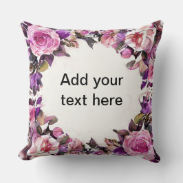 Cojín Decorativo Bello Borde Floral Acuarela