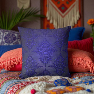 Cojín Decorativo Bello Damasceno Azul Cobalto