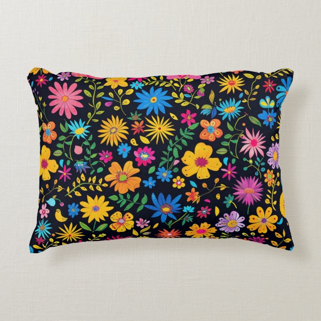 Cojín Decorativo Bello diseño en flor Acento Pillow (Anverso)