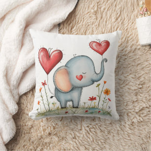 Cojín Decorativo bello lindo bebé elefante pintado