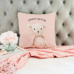 Cojín Decorativo Bello Moderno Pastel Oso De Teddy Rosa Con Nombre<br><div class="desc">Bello Moderno Pastel Oso De Teddy Rosa Con Nombre</div>