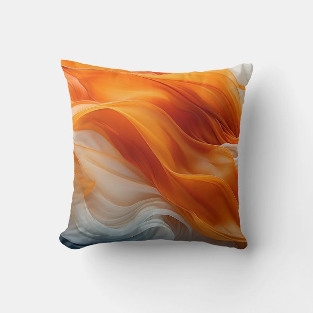 Cojín Decorativo bello naranja y blanco (Anverso)